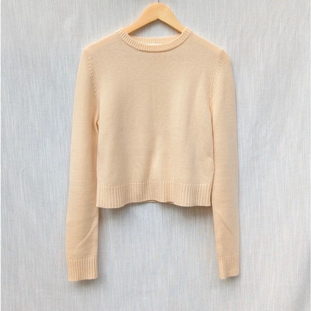 Sportmax Maga Cashmere-Wool Crewneck Long Sleeve Pullover Sweater, size M